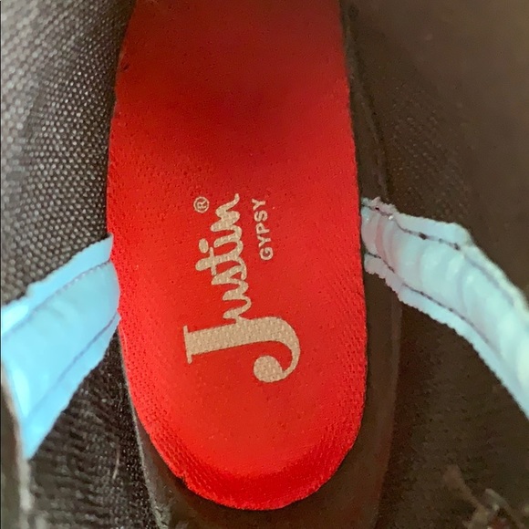 EUC Justin Gypsy black/turquoise boots. Size 7. - Picture 8 of 8